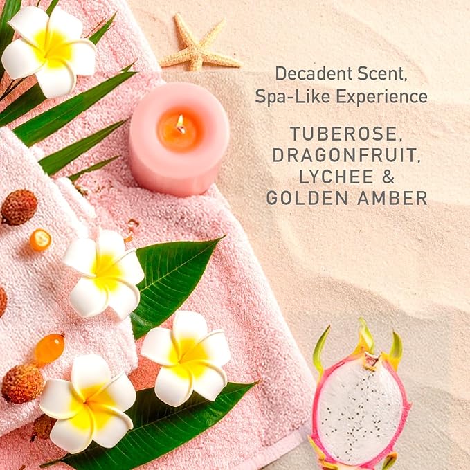 NATURE WELL Bouncy Plumping & Cleansing Body Wash, Infused With Squalane & Cacay Oil, Scented With Tuberose, Dragonfruit, Lychee & Golden Amber, 13 Fl Oz