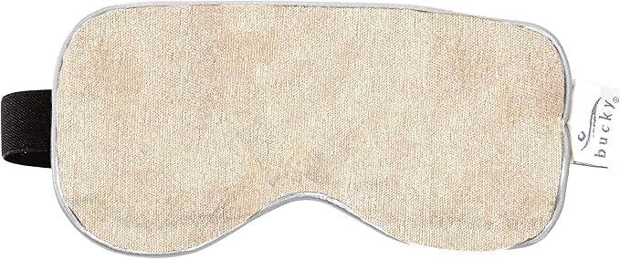 Bucky Hot & Cold Therapy Spa Collection Chenille Eye Mask, 8.5x4, Sand