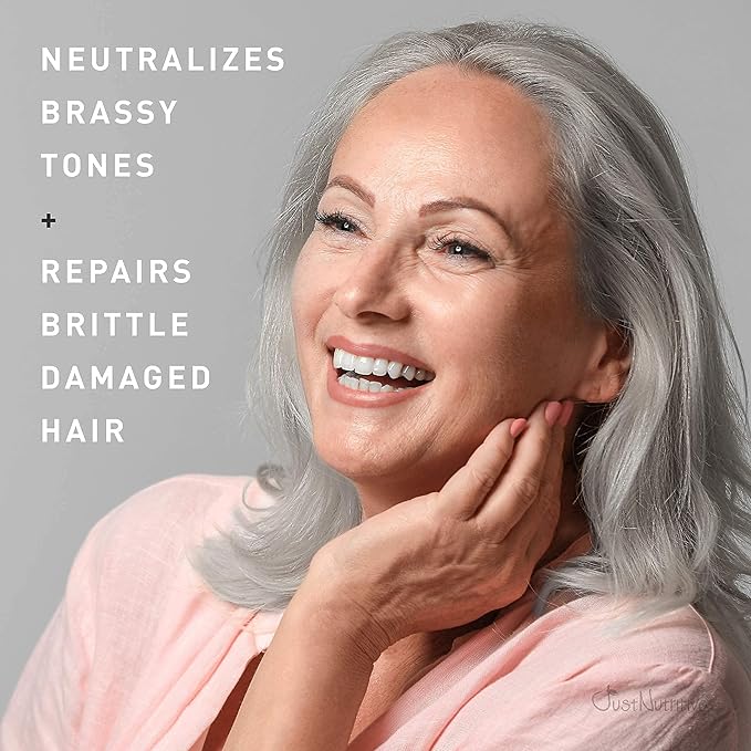Just Nutritive Gray Hair Shampoo and Conditioner Set, Natural Kit for Gray Hair, 16 oz Each Product