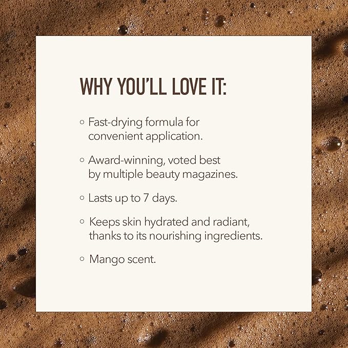 Nuda Medium BronzeFoam Self Tanning Mousse | Lightweight, Fast-Drying, & Streak-Free Sunless Tanner | with Hydrating Coconut Oil, Cucumber, Mango, Apricot, & Grapefruit | Easy to Apply, (190mL)