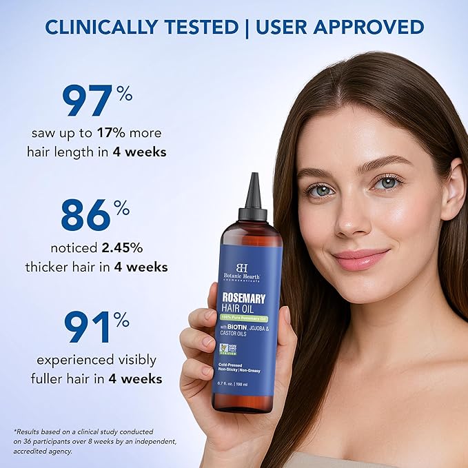 Botanic Hearth Hair Oil for Hair Growth | Rosemary Oil for Hair Growth with Biotin, Castor & Jojoba | Scalp Oil & Dry Scalp Treatment | Color Safe | All Hair Types | 6.7 Fl Oz (2 Pack)