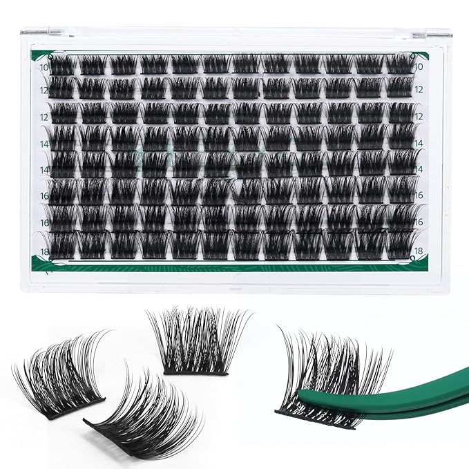 Lash Clusters,96 Pcs Cluster Lashes D Curl 10-18MIX DIY Lash Extensions Eyelash Clusters,KEYYOU Volume Wispy Individual Lashes Soft&Comfortable Easy DIY at Home(Y30,D-10-18MIX)