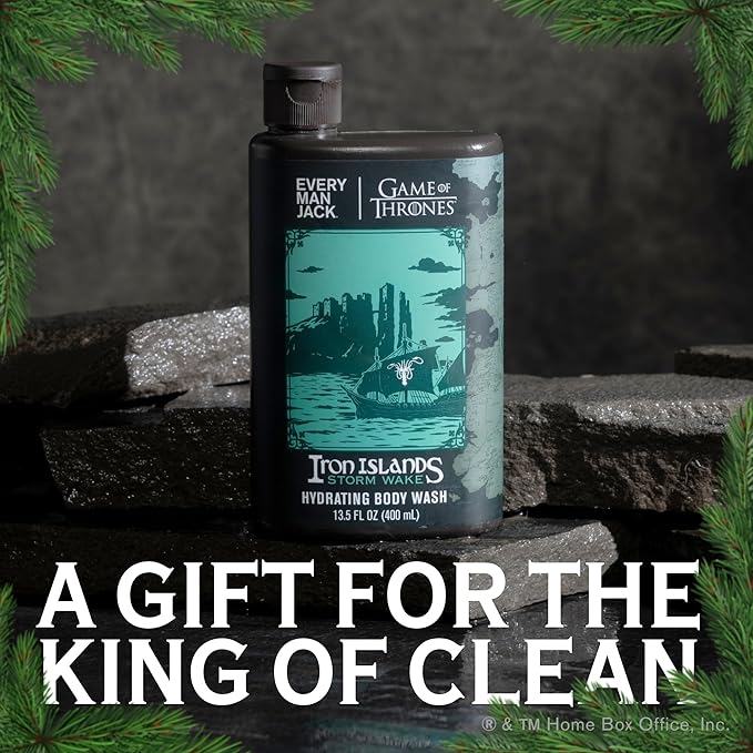 Every Man Jack Game of Thrones Collectors Body Wash - Clean Ingredients - Iron Islands - Storm Wake Scent - 13.5 oz (Pack of 2)