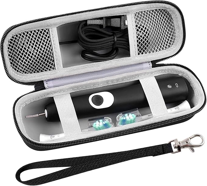 Toothbrush Travel Case Compatible with Oral-B Pro 1000 2000 3000 3500 5000 7500/ for Philips Sonicare ProtectiveClean 4100 6100 5100 6500 7500 Rechargeable Electric Toothbrush (Box Only) -Black