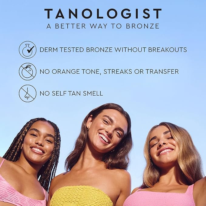 Tanologist Medium Mini Self Tan Water, Clear Self Tanning Water, Travel Size, Streak-Free Tanning Mist, Natural Bronze, No Fake Tan Smell, Clean Ingredients, 3.38 fl. oz/100 ml Bottle