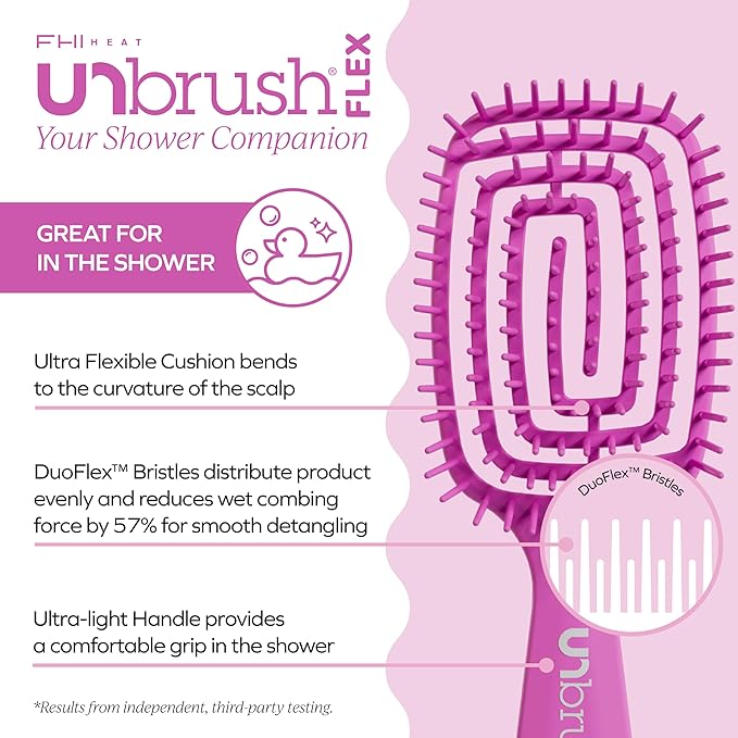 FHI Heat UNbrush Flex Detangling Hair Brush - Pink