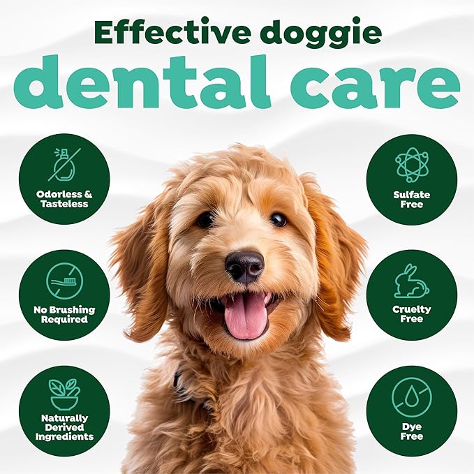 TropiClean Fresh Breath Water Additive for Dogs with Collagen, Skin Health Support for Dogs, Breath Freshener and Teeth Cleaning Solution, 16oz.