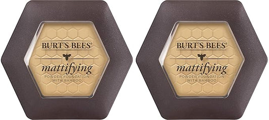 Burts Bees 100% Natural Mattifying Powder Foundation, Sand of 2)
