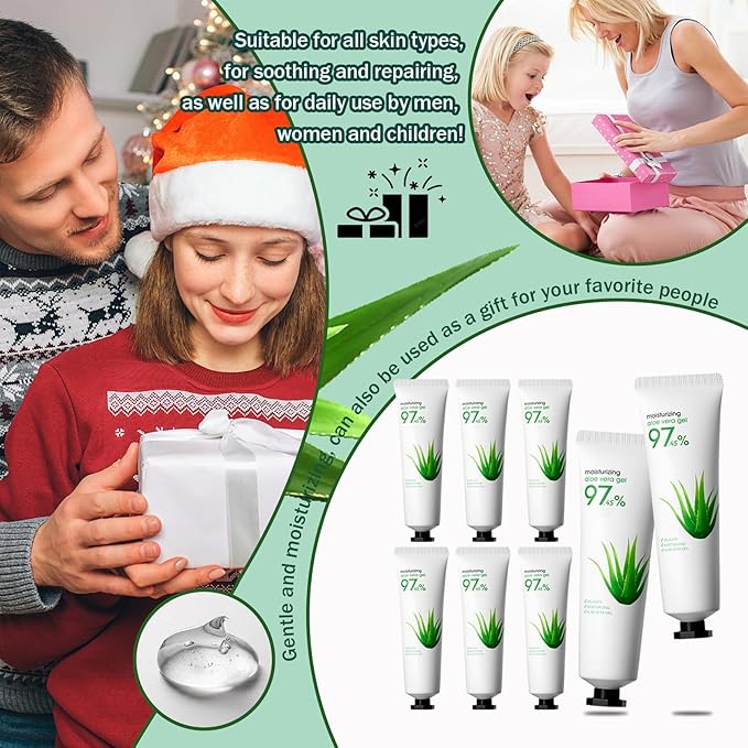 JunKuJK 8PCS Purity Aloe Vera Gel - Hydrating Aloe Vera Gel for Face and Skin,No Sticky Moisturizing Aloe Gel M