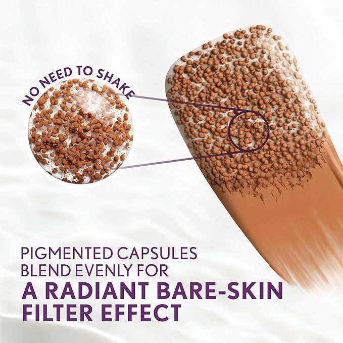Covergirl Simply Ageless Skin Perfector Essence Foundation 30 Light-Medium, Blending Foundation Brush, Skincare Makeup Hybrid with Bakuchiol