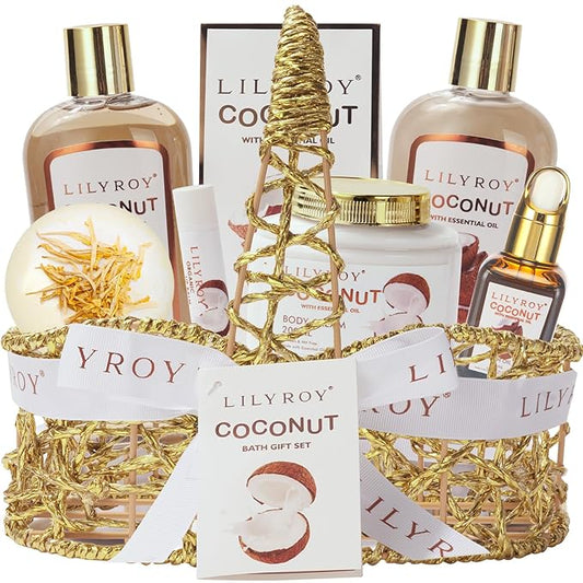 Valentines Day Gifts for Women and Men - 8-Piece Luxury Bath & Body Gift Set for Women Self Care Kit Spa Gift Baskets | Mothers Day Gifts for Mom, Birthday, Christmas Gift, All Occasion Present