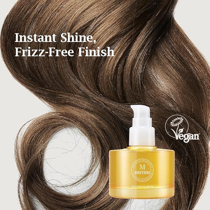 Annatto Hair Oil 2.36 fl. oz – Frizz-Free Shine, Deep Hydration, Natural Vegan Formula, UV Protection, Salon-Quality for All Hair Types
