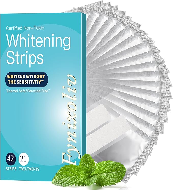 Teeth Whitening Strips Kit, 21 Treatments, 42 Strips, Enamel Safe, Sensitivity Free & Dentist Approved for Whiter Teeth, Non-Slip Formula to Remove Stains