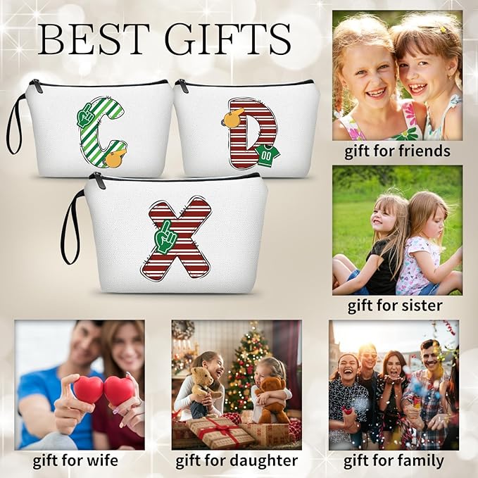 ARIOSEY Football Initial Birthday Graduation Gifts Cosmetic Travel Toiletry Bags Football Accessories Party Favors for Women Girls Daughter Niece Team Coach Friends -X
