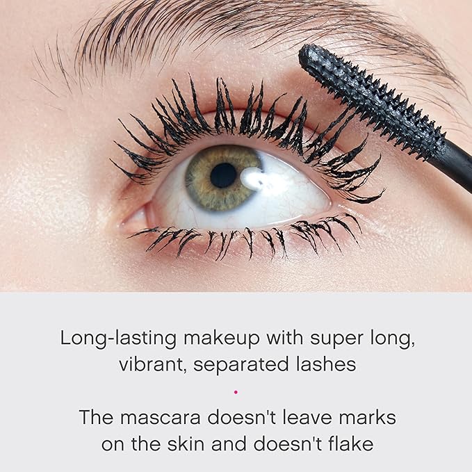 Vivienne Sabó Cabaret Premiere Black Waterproof Mascara, Volume and Length, Curling, No Flaking, No Clumping, Smudge Proof, Washable, Cruelty-Free, Made in Europe, (01 Black), 0.3 Fl Oz, 1 Pack