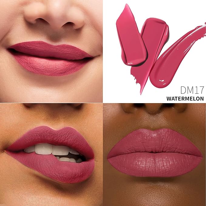 Depuplum Red Lipstick Matte for Women, Color Stay Long Lasting Lipstick Smudgeproof Liquid Lipsticks, Cruelty Free Lip Color (DM17 Watermelon)