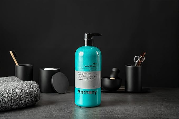 Anthony Algae Facial Cleanser, 32 Fl Oz. Contains Algae, Aloe Vera, Azulene, Lavender and Rose Hip Oil, Cleanses and Refreshes, Moisturizes and Hydrates, Calms and Soothes Your Skin.