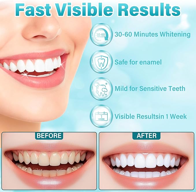 Teeth Whitening Strips Kit, 21 Treatments, 42 Strips, Enamel Safe, Sensitivity Free & Dentist Approved for Whiter Teeth, Non-Slip Formula to Remove Stains