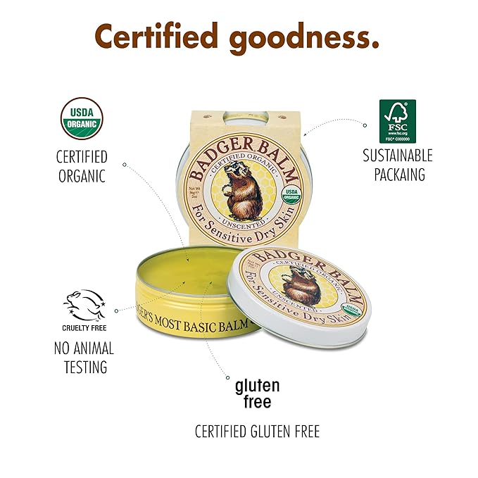 Badger - Unscented Dry Skin Balm,