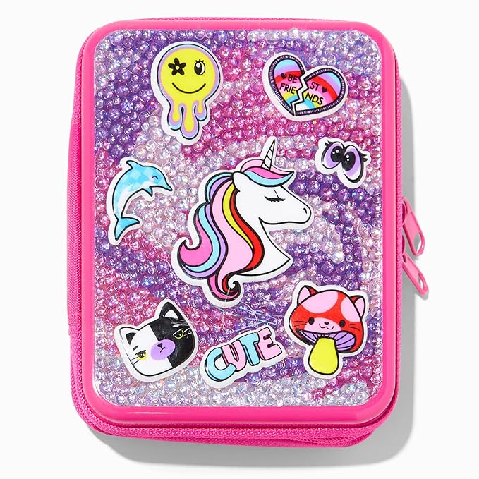 Claire's Y2K Unicorn Pink Bling Makeup Set