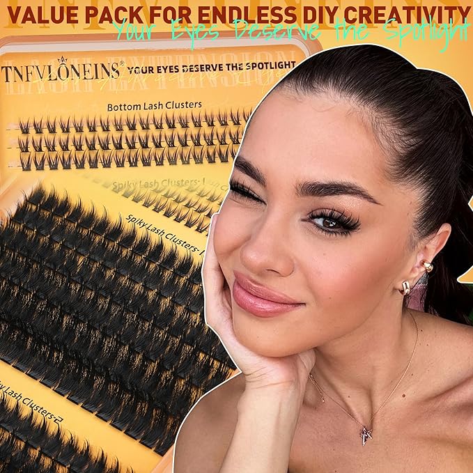 Fluffy Lash Clusters with Bottom Eyelash Clusters Manga Cluster Eyelash Extension Wispy Lashes Clusters with Spikes Fairy Individual Lashes Extension Anime Cluster Lashes by TNFVLONEINS (276Pcs)