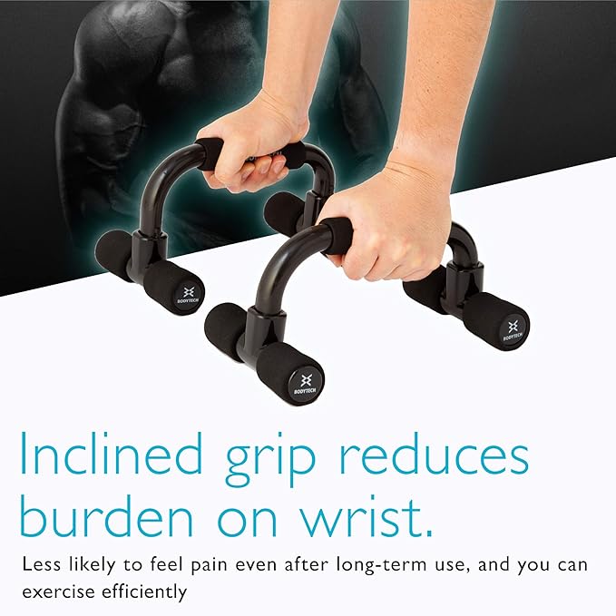 BODYTECH Push up Bars Strength Training with Foam 220 lbs.