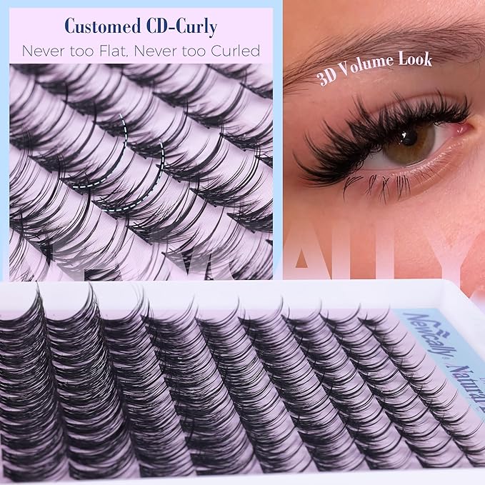 Lash Clusters Wispy Natural Look Eyelash Clusters Manga Cluster Eyelash Extensions 8-16MM Individual Lashes 8-16MM DIY Lash Extension Beginner-friendly by Newcally