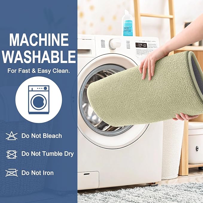 OLANLY Thick Memory Foam Bath Mat Rug 24x16, Extra Soft Absorbent Bathroom Rug, Quick Dry Bath Mats, Non-Slip, Machine Washable Carpet for Bathroom, Tub and Shower, Home Decor Accessories, Vanilla