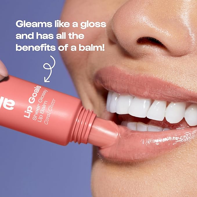 Alleyoop Lip Goals Glossy Lip Balm – Hydrating Tinted Lip-Moisturizer for Women - Vegan LipBalm for Cracked Lips, Moisturizing LipGloss Balm - Lips Treatment & Hydration Care, (Sheer Coral Pink)