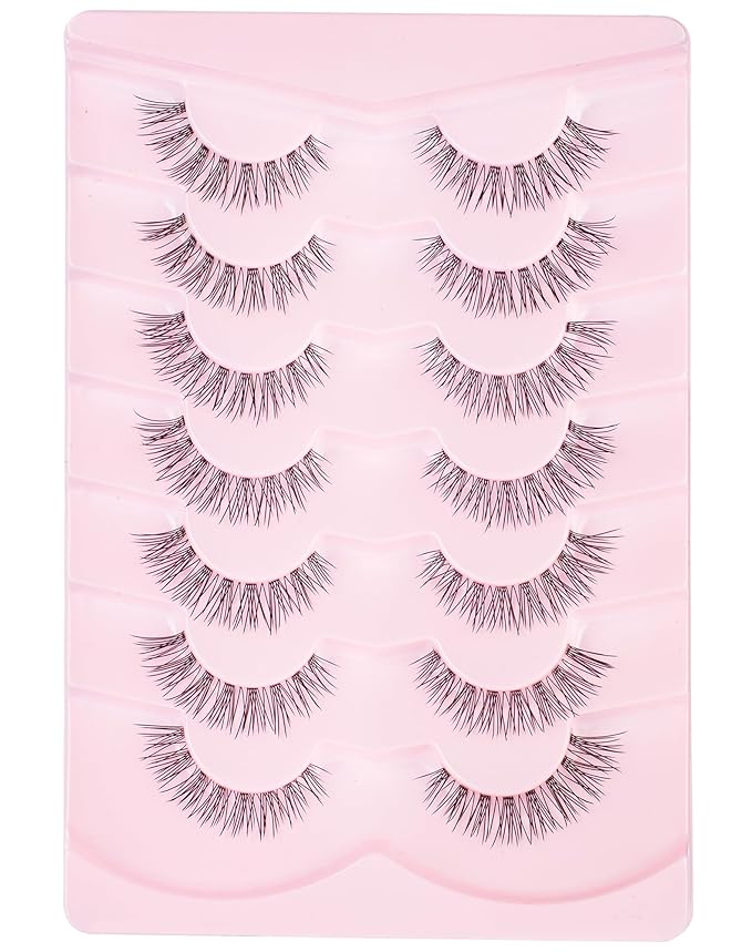 Onlyall Natural False Lashes Wispy Fake Eyelashes 7 Pairs B80