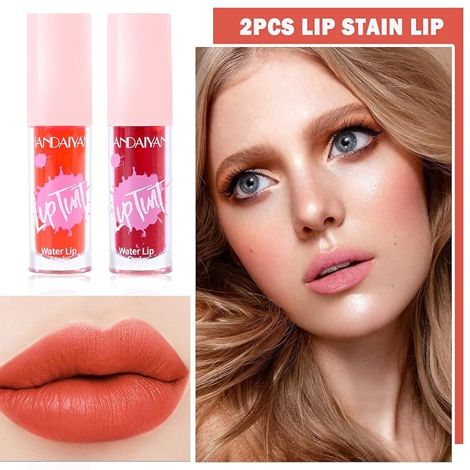 AWCCXMYM 2Pcs Lip Stain Lip Tint Stain Nude Gloss