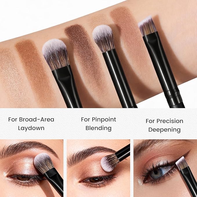 NEONIQ 14 PCS Professional Makeup Brushes, Makeup Brush Set, Foundation Powder Blending Concealer Eyeshadows Blush Cosmetics Brushes,Versatile Face Make Up Tools For Liquid, Cream, Loose(Black)