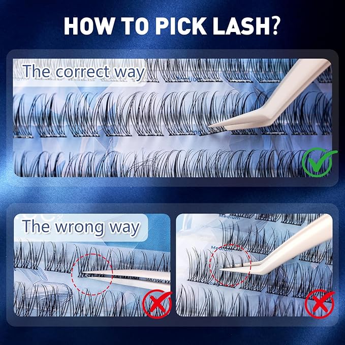 Self Adhesive Eyelash Clusters, 72PCS No Glue Needed Press On Lashes, Natural Look Pre-Glued Cluster Lashes, Ultra-Thin & Lightweight, Easy Apply for Beginners (D Curl, No Residue, Long Lasting)