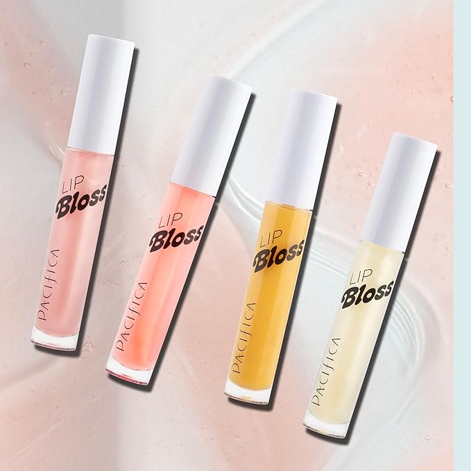 Pacifica Plumping Lip Gloss - Lip Bloss Tinted Lip Balm Treatment - Berry Flavored - Moisturizing, High-Shine, Long-Lasting Shine, Vegan & Cruelty-Free, 0.14 Fl Oz, Light Pink