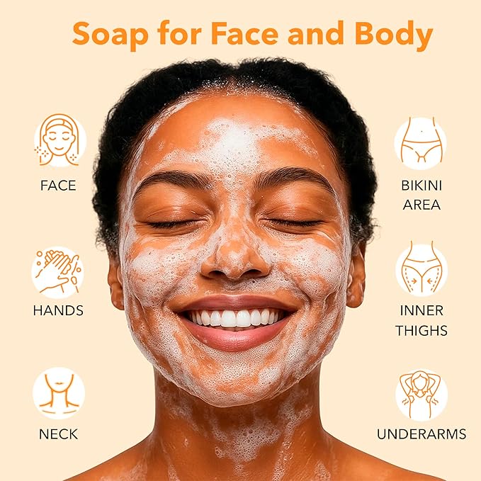 lunavia Kojic Acid Complexion Brightening Soap Bar with Vitamin C, Turmeric, Retinol, Collagen & Hyaluronic Acid – Brightening Face & Body Soap – Supports Brighter Skin, Even Skin Tone – 2 Pack