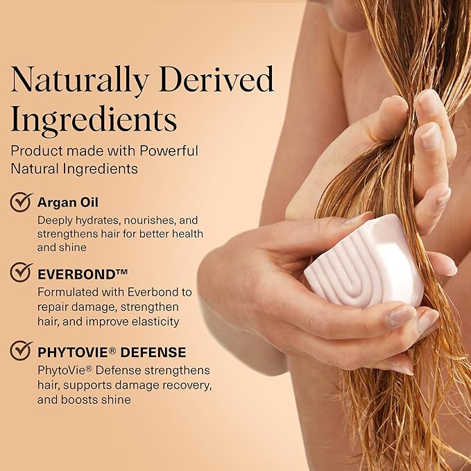 Kitsch Argan Oil Conditioner Bar – Repairing Hair Conditioner for Damaged Hair, Anti-Frizz – Strengthening, Moisturizing Hair Care – Paraben, Silicone & Sulfate-Free – Made in USA - 2.7 oz | Repairing, for Women and Men, Made in USA