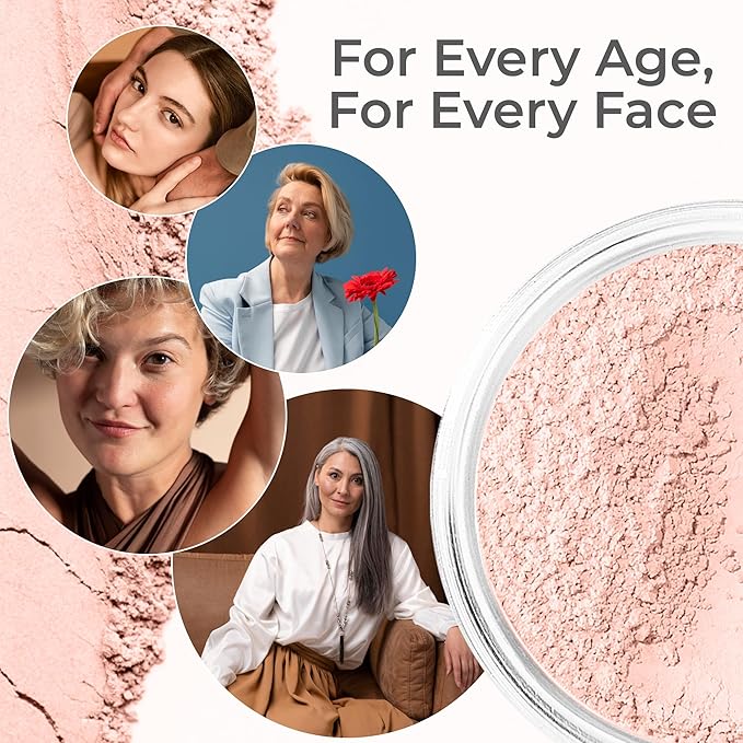 ULTIMATE KIT (PINK BISQUE) Full Size Mineral Makeup Set Matte Foundation Kit Bare Face Sheer Powder Cover