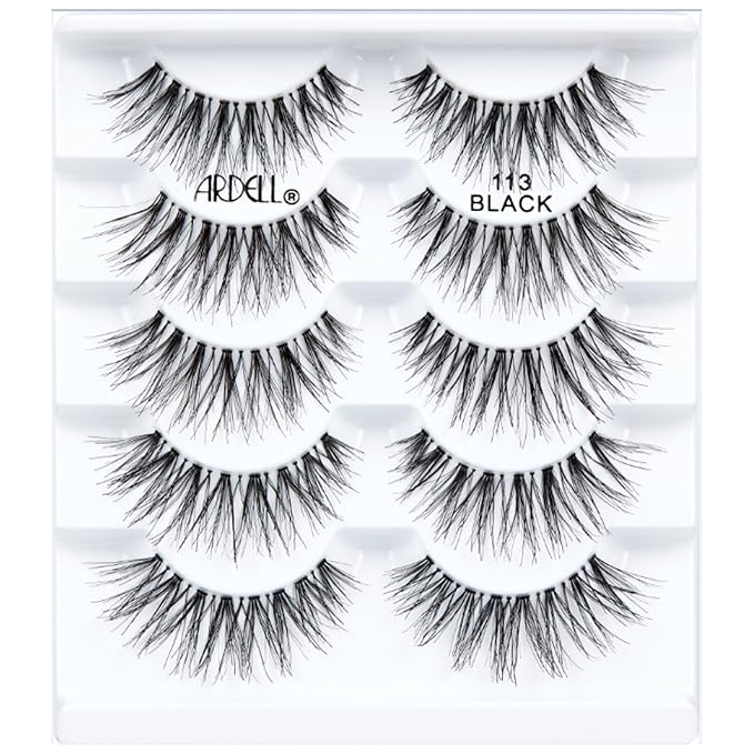 Ardell Wispies False Eyelashes 113 - Natural Wispy Lashes, Lightweight Reusable Strip Lashes, 6 Pairs, 1 Pack