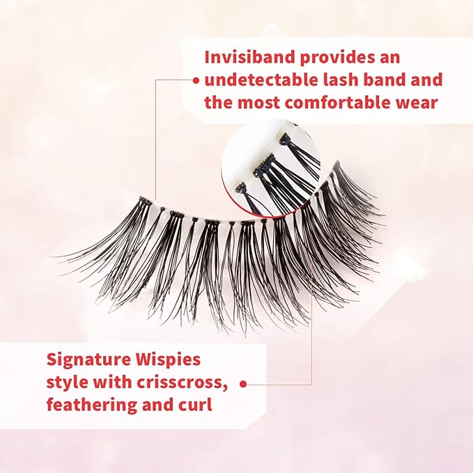 Ardell Wispies False Eyelashes 113 - Natural Wispy Lashes, Lightweight Reusable Strip Lashes, 6 Pairs, 1 Pack