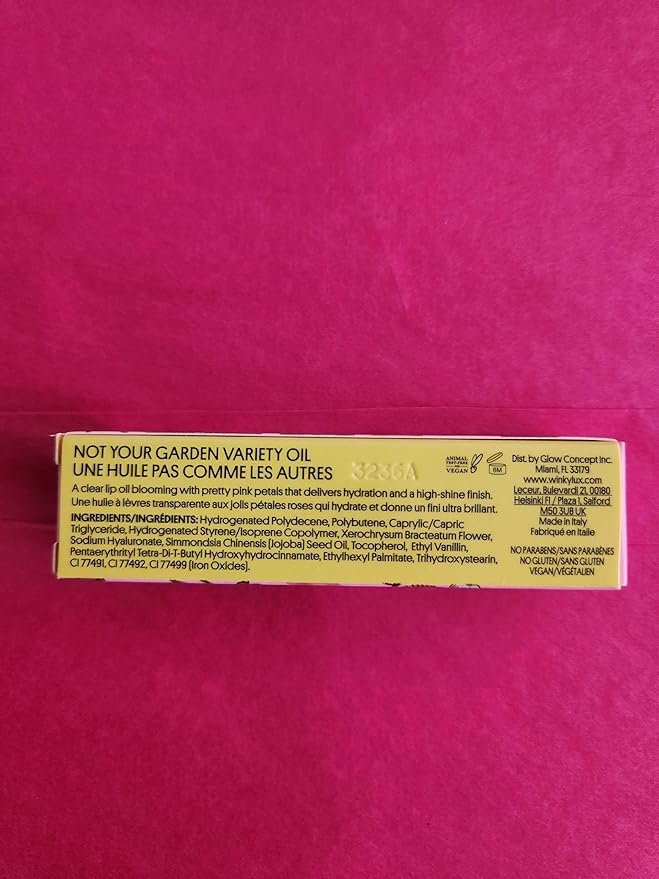 Winky Lux Flower Petal Hydrating Lip Oil - Non-Sticky Lip Gloss for Dry & Damaged Lips, Enhances Shine - Softening Glow Lip Oil - Vegan, Paraben-Free