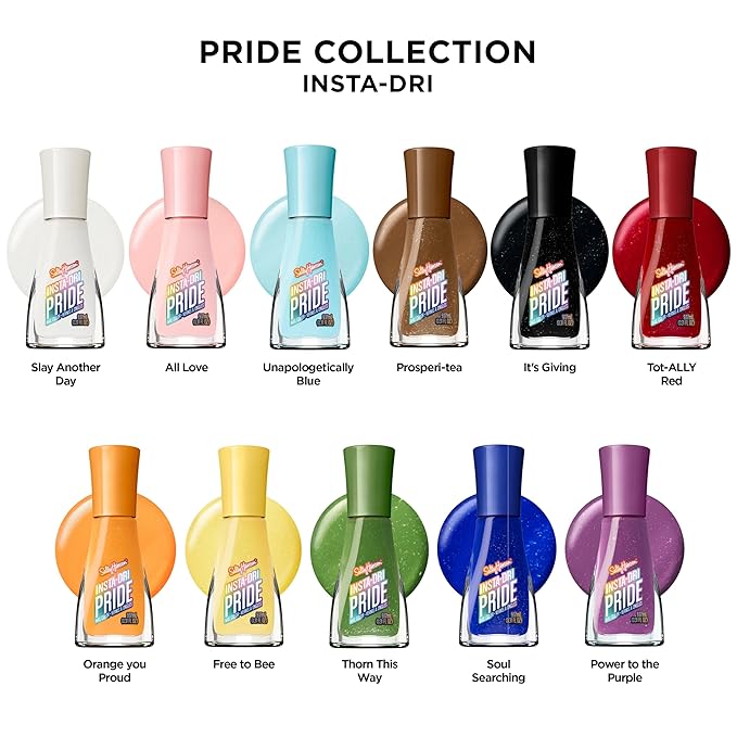 Sally Hansen Insta-Dri Pride Nail Polish | Quick Dry, Long Lasting, Streak-Free Shine | Opaque, Glossy | 769 Tot-ALLY Red | Bright Candy Red Nail Color