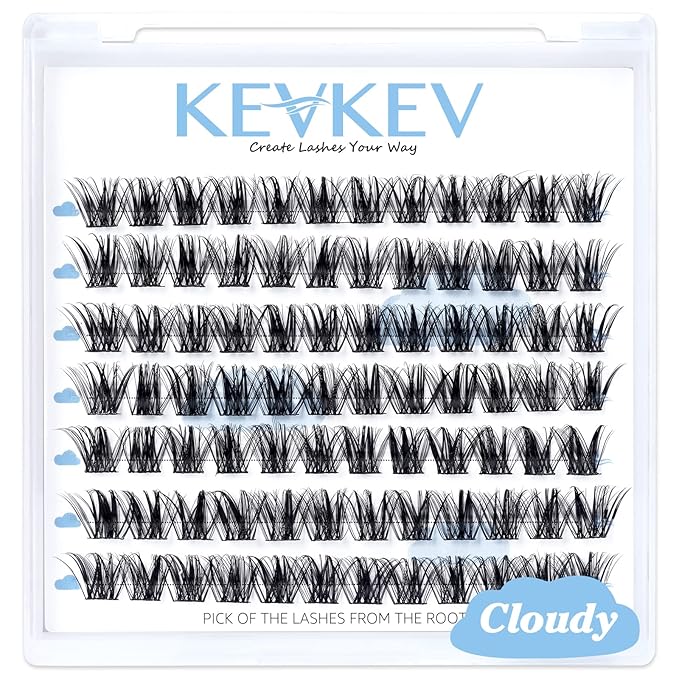 Lash Clusters 84 Pcs Cluster Lashes Eyelash Clusters DIY Cluster Eyelash Extensions Individual Lashes Thin Band & Soft(Cloudy,D-10mm)
