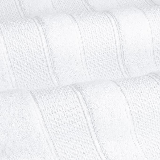 American Soft Linen Salem 100% Cotton Turkish 4 Piece Hand Towels for Bathroom, 600 GSM Soft Absorbent Quickdry Hand Face Towel Set, White
