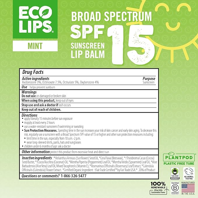 Eco Lips Classic Mint Broad Spectrum Packaging