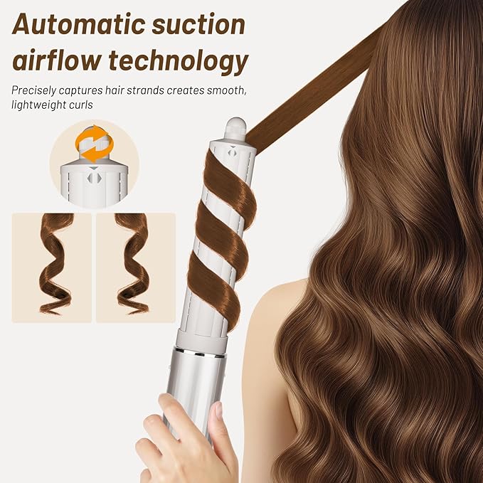 1.6in Long Hair Curling Barrel Attachment Compatible with Shark FlexStyle, Self-Curling Accessories for Shark Flex Style HD400 Series With Both Curl Directions for Loose Curls Waves