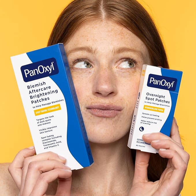 PanOxyl PM Overnight Spot Patches, Clear Hydrocolloid Blemish Dots, Hydrocolloid Patches, Help Manage Blemishes, Helps Avoid Scarring by Preventing Picking, Vegan, Latex-Free, Fragrance-Free, 80ct