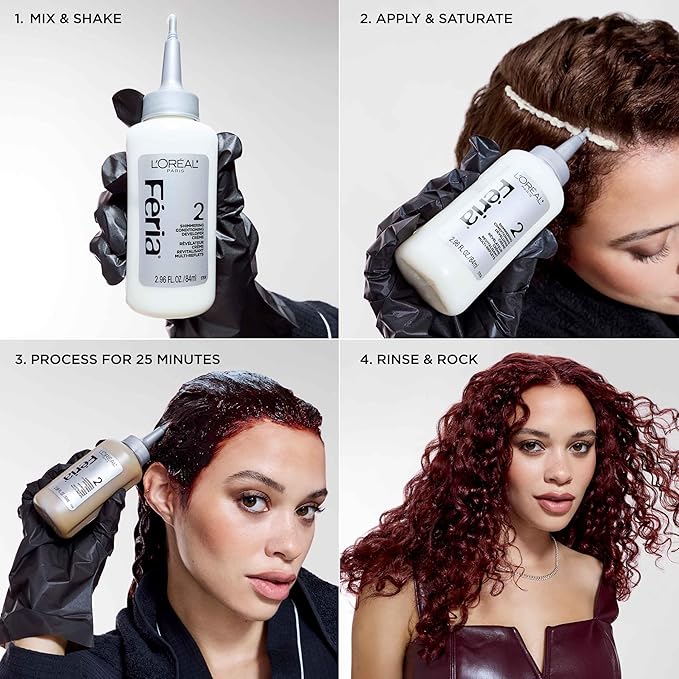 L'Oreal Paris Feria Multi-Faceted Shimmering Permanent Hair Color, High Intensity Hair Dye for 3X Highlights, 515 Chocolate Glaze, 1 Kit