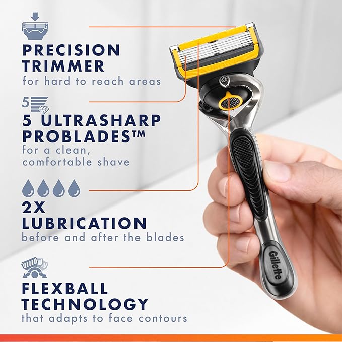 Gillette ProGlide Shield Razor for Men, Handle + 1 Blade Refill