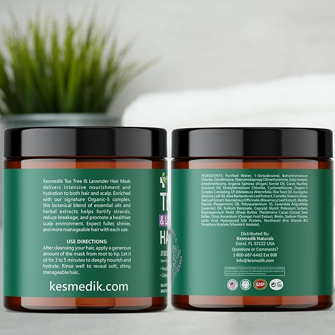 Tea Tree Oil Hair Mask for Dry Hair & Scalp, Deep Conditioning Hair Mask for Damaged Hair Treatment with Biotin & Argan Oil, Itchy Scalp Relief, Natural Hydrating Hair Mask for Men & Women | Tea Tree Hair Mask