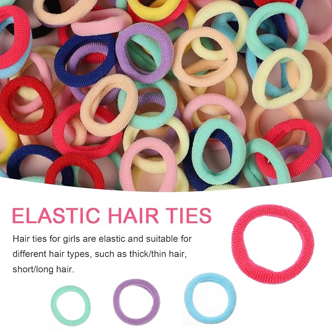 150 Pack Soft Seamless Elastic Hair Ties for Toddlers and Little Girls - No Damage Hair Bands, Ponytail Holders, and Hair Accessories Gift
